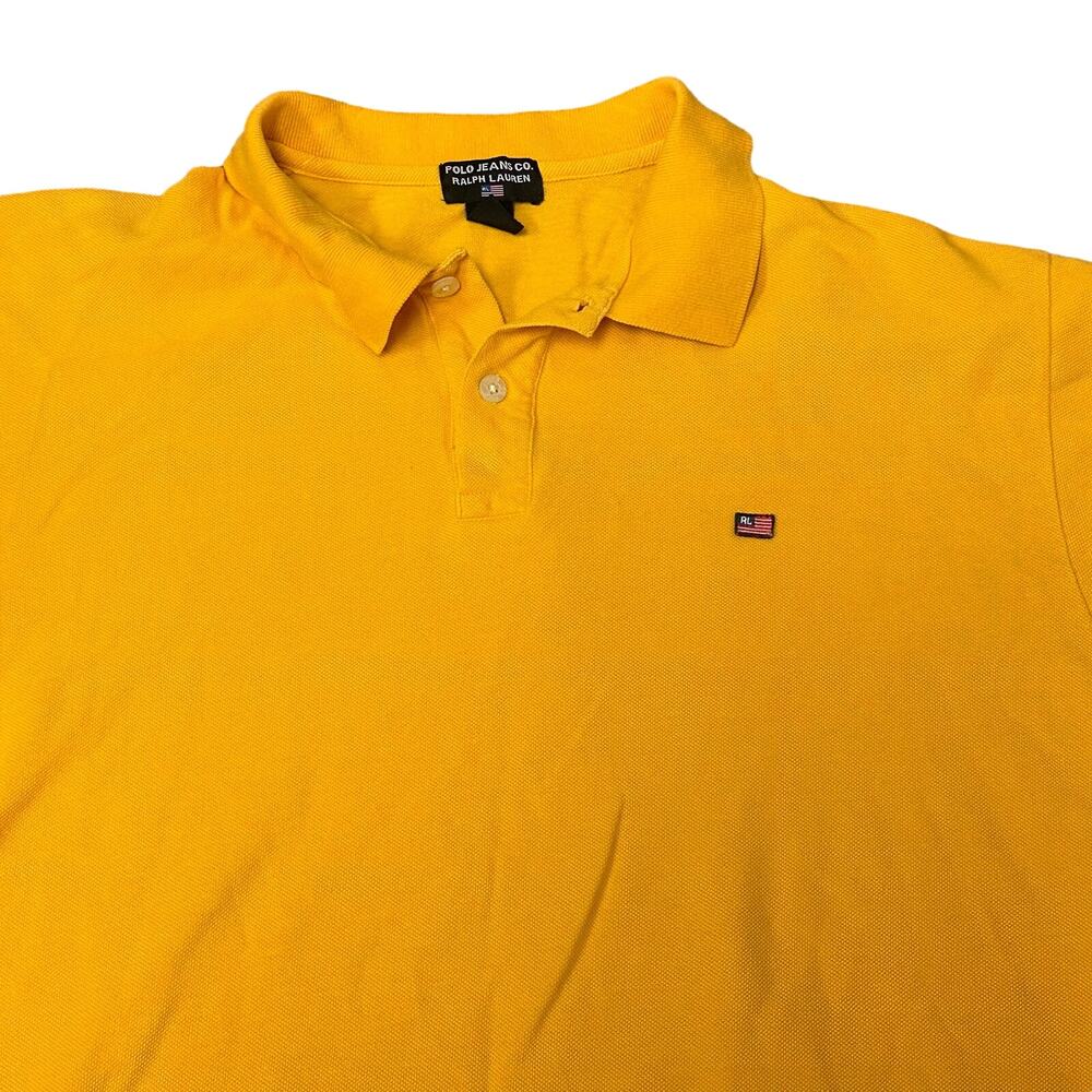 Vintage Polo Jean Co.‎ Ralph Lauren Polo Mens Size Large Yellow American Flag